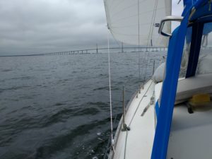 Slow Sail toward the Skyway Bridge